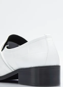 Maxi Croco Embossed Leather Loafers>BY FAR New