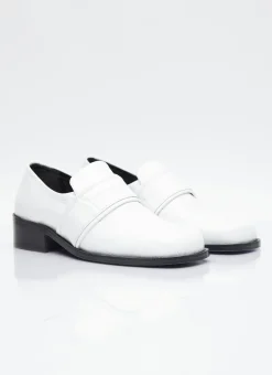 Maxi Croco Embossed Leather Loafers></noscript>BY FAR New