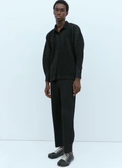 Men Homme Plissé Issey Miyake Knitwear^Mc August Pleated Knit Polo Shirt