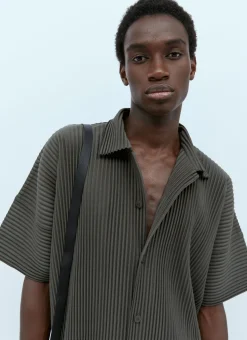 Men Homme Plissé Issey Miyake Polo Shirts^Mc July Pleated Knit Shirt