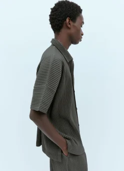 Men Homme Plissé Issey Miyake Polo Shirts^Mc July Pleated Knit Shirt