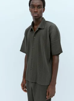 Men Homme Plissé Issey Miyake Polo Shirts^Mc July Pleated Knit Shirt