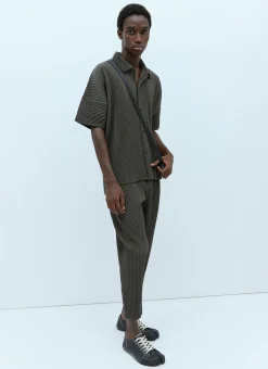 Men Homme Plissé Issey Miyake Polo Shirts^Mc July Pleated Knit Shirt