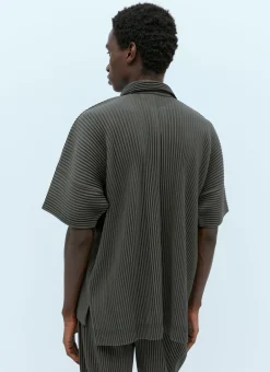 Men Homme Plissé Issey Miyake Polo Shirts^Mc July Pleated Knit Shirt