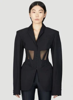 Mesh Corset Panel Blazer>Mugler New