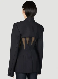 Mesh Corset Panel Blazer></noscript>Mugler New