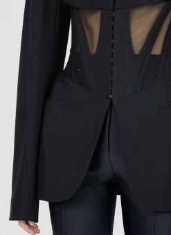 Mesh Corset Panel Blazer></noscript>Mugler New