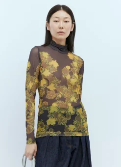 Mesh High Neck Top>Dries Van Noten
