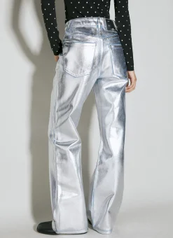Metallic Coated Denim Jeans>Paco Rabanne Best