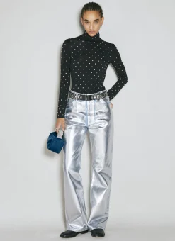 Metallic Coated Denim Jeans>Paco Rabanne Best