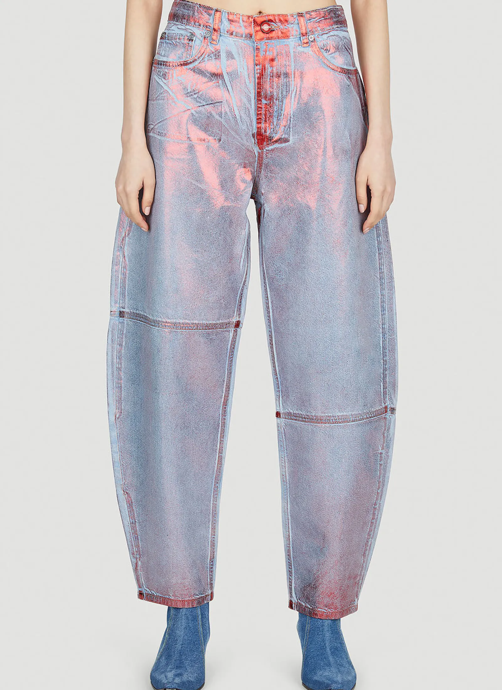 Metallic Foil Jeans>GANNI Outlet