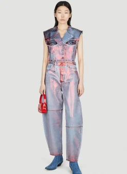 Metallic Foil Jeans>GANNI Outlet