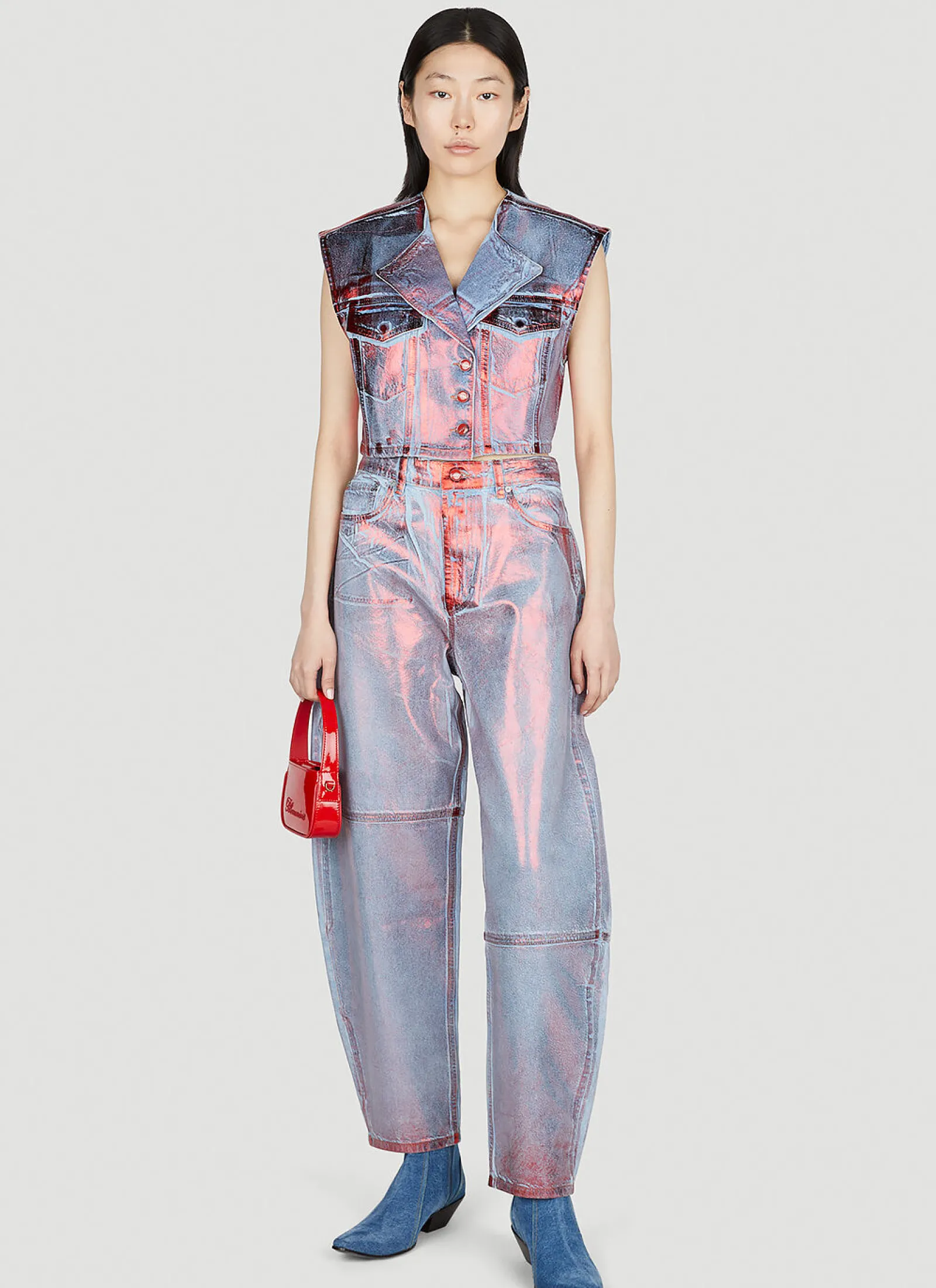 Metallic Foil Jeans>GANNI Outlet