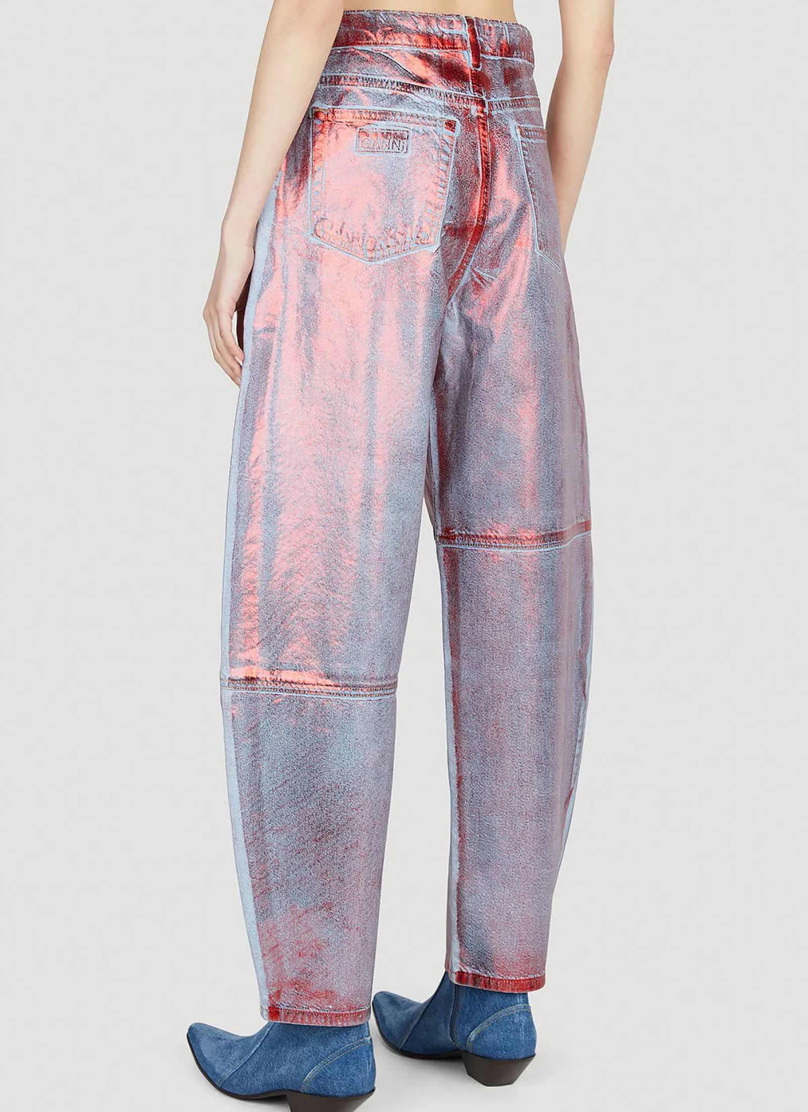 Metallic Foil Jeans>GANNI Outlet