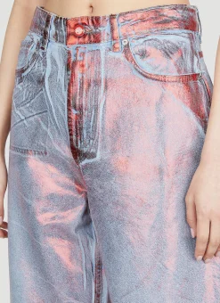 Metallic Foil Jeans><noscript><img width=