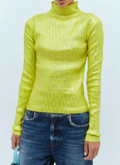 Metallic Logo Print Sweater>Diesel