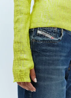Metallic Logo Print Sweater></noscript>Diesel