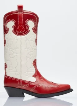 Mid Shaft Embroide Western Boots>GANNI Best