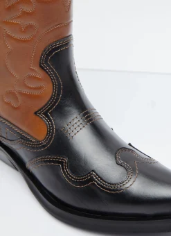Mid Shaft Embroidered Western Boots>GANNI Outlet