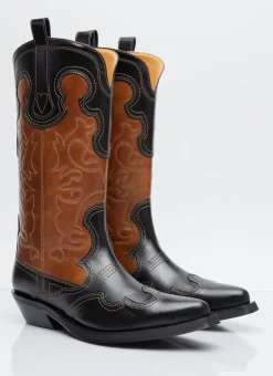 Mid Shaft Embroidered Western Boots></noscript>GANNI Outlet