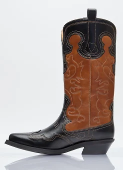 Mid Shaft Embroidered Western Boots></noscript>GANNI Outlet