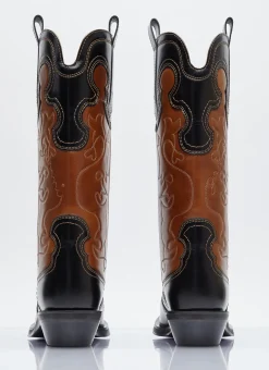Mid Shaft Embroidered Western Boots></noscript>GANNI Outlet