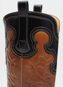 Mid Shaft Embroidered Western Boots></noscript>GANNI Outlet