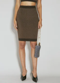 Mini Monogram Knit Midi Skirt><noscript><img width=