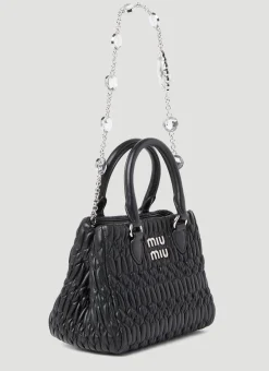 Miu Crystal Leather Handbag>Miu Miu Sale