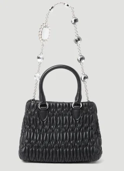 Miu Crystal Leather Handbag><noscript><img width=
