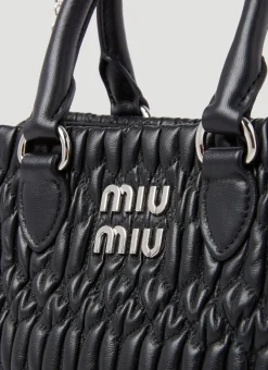 Miu Crystal Leather Handbag><noscript><img width=