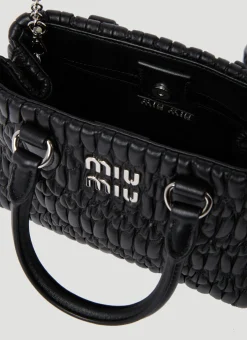 Miu Crystal Leather Handbag><noscript><img width=