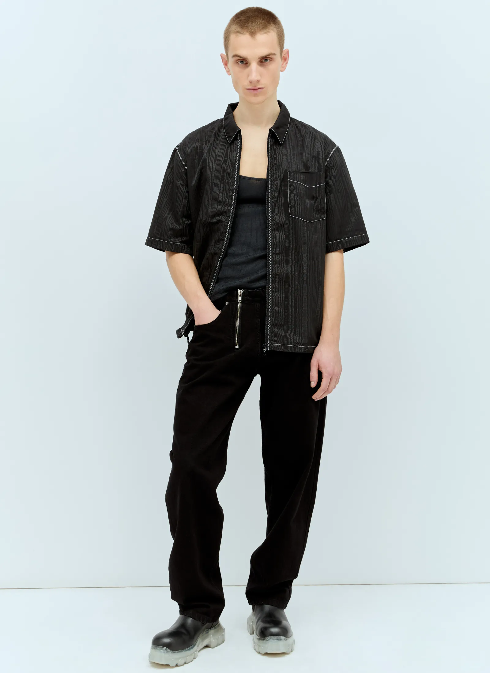 Men Marine Serre Tops^Moire Zephyr Top