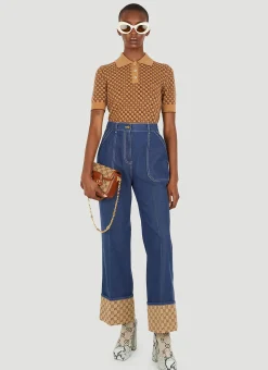 Monogram Cuff Jeans>Gucci