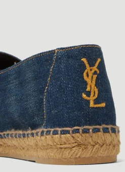 Monogram Embroidered Denim Espadrilles><noscript><img width=
