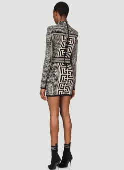 Monogram Knit Mini Dress></noscript>Balmain Clearance