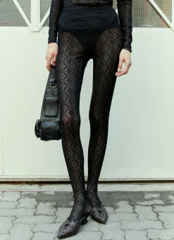 Monogram Mesh Jacquard Tights>Marine Serre Hot
