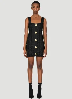 Monogram Mesh Knit Mini Dress>Balmain Online