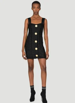 Monogram Mesh Knit Mini Dress>Balmain Online