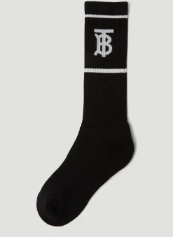 Men Burberry Socks^Monogram Motif Intarsia Cotton Blend Socks