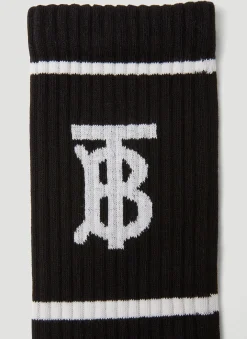 Men Burberry Socks^Monogram Motif Intarsia Cotton Blend Socks