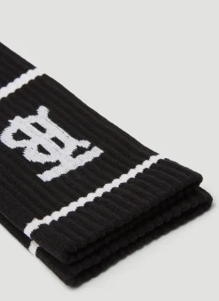 Men Burberry Socks^Monogram Motif Intarsia Cotton Blend Socks