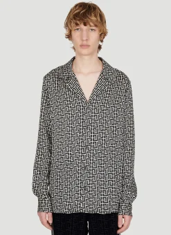 Men Balmain Shirts^Monogram Print Shirt