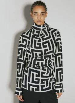 Monogram Printed Belted Shirt>Balmain Sale