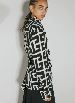 Monogram Printed Belted Shirt></noscript>Balmain Sale