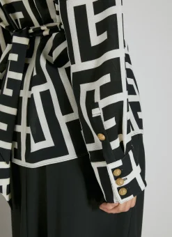 Monogram Printed Belted Shirt></noscript>Balmain Sale