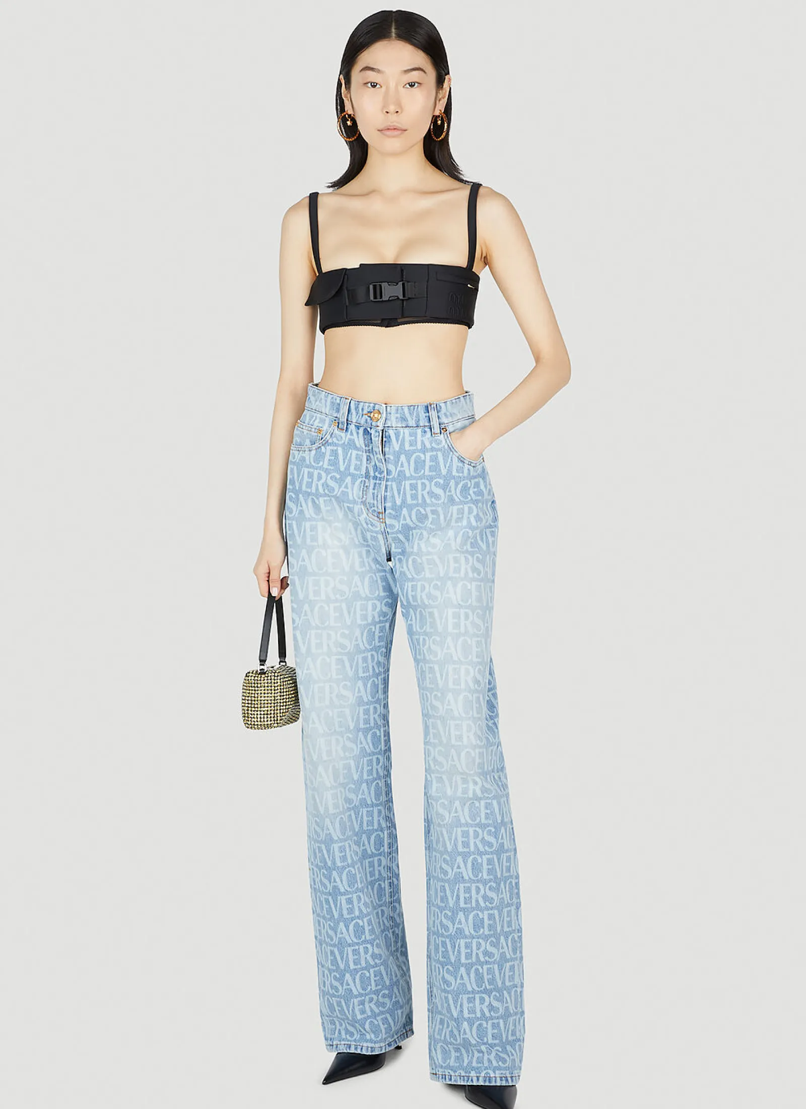 Monogram Straight-Leg Jeans>Versace Hot