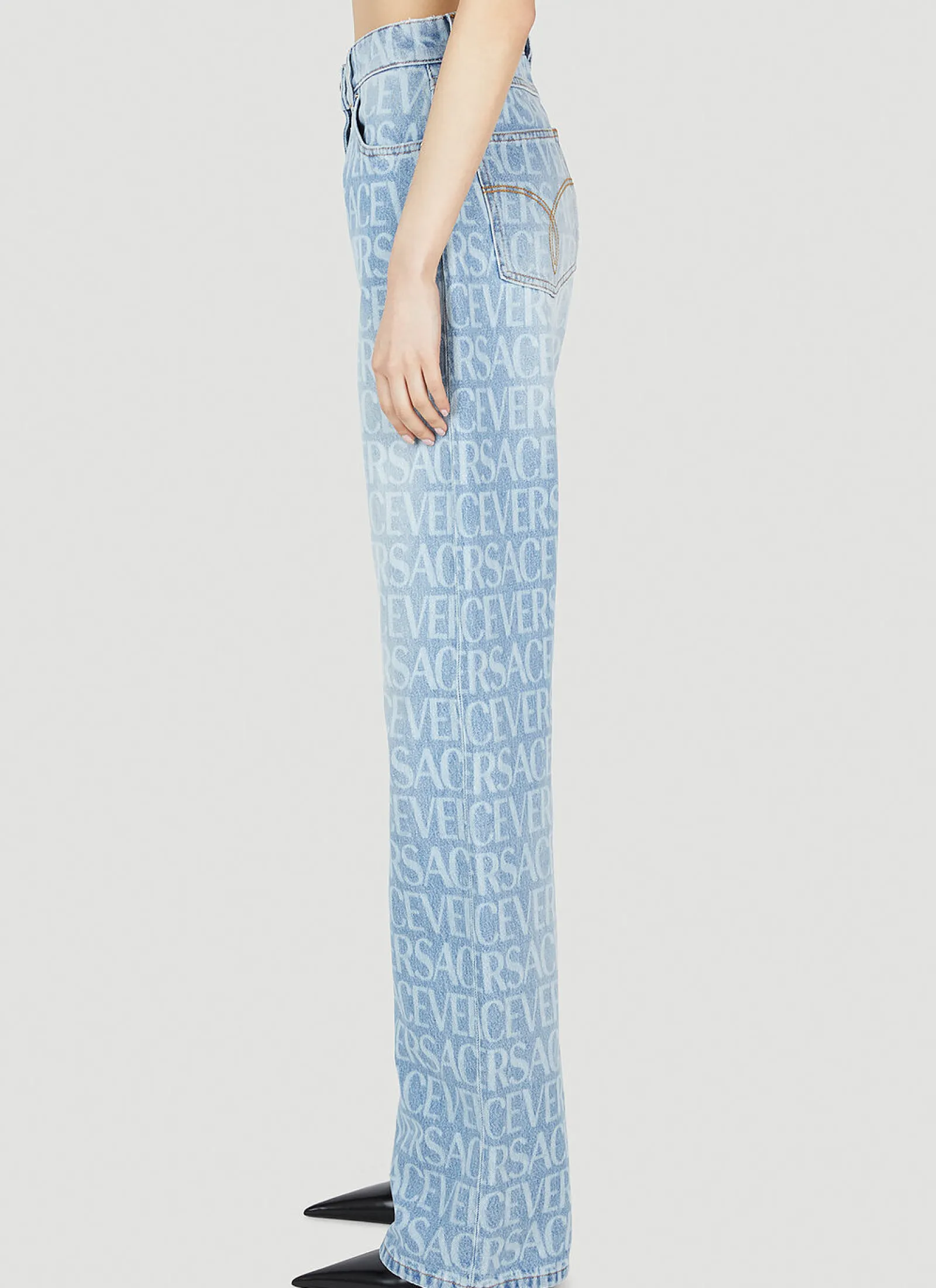 Monogram Straight-Leg Jeans>Versace Hot