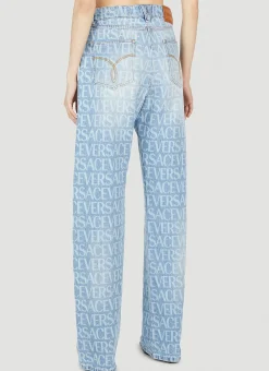 Monogram Straight-Leg Jeans><noscript><img width=