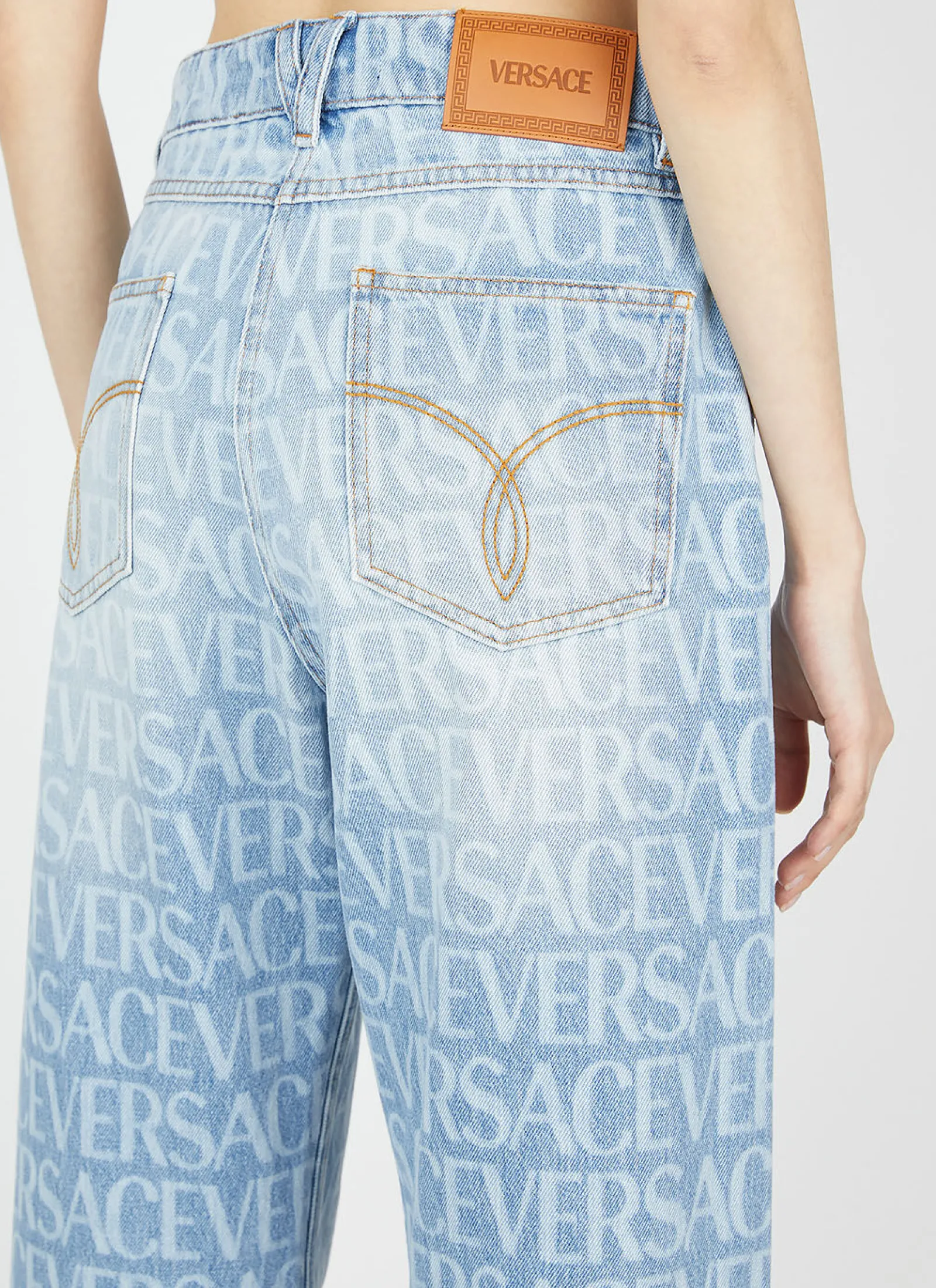 Monogram Straight-Leg Jeans>Versace Hot